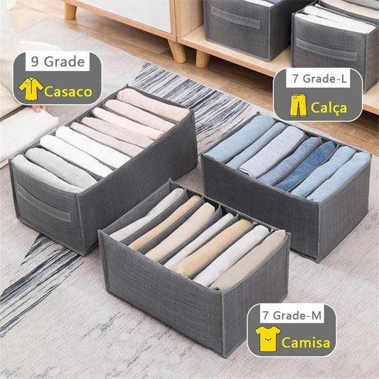 Multi Compartment Clothes Storage Box, 1 Count Non-Woven Fabric Jeans Durable Storage Organizer for Dressers Drawer, Space-Saving Clothes & Underwear Storage Box, Home Wardrobe Drawer Organizer