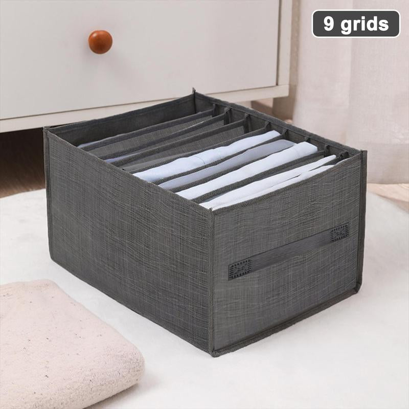 Multi Compartment Clothes Storage Box, 1 Count Non-Woven Fabric Jeans Durable Storage Organizer for Dressers Drawer, Space-Saving Clothes & Underwear Storage Box, Home Wardrobe Drawer Organizer