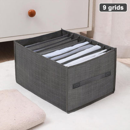 Multi Compartment Clothes Storage Box, 1 Count Non-Woven Fabric Jeans Durable Storage Organizer for Dressers Drawer, Space-Saving Clothes & Underwear Storage Box, Home Wardrobe Drawer Organizer